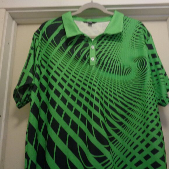 60S STYLED MOD OP ART MENS POLO SHIRT WOWIE BY OUKU 2 X L - Picture 3 of 7